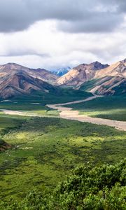 Preview wallpaper mountains, valley, landscape, nature, view