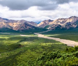 Preview wallpaper mountains, valley, landscape, nature, view