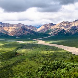 Preview wallpaper mountains, valley, landscape, nature, view