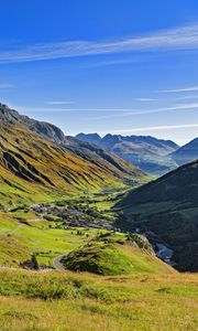 Preview wallpaper mountains, valley, landscape, nature, switzerland