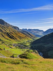 Preview wallpaper mountains, valley, landscape, nature, switzerland