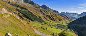 Preview wallpaper mountains, valley, landscape, nature, switzerland