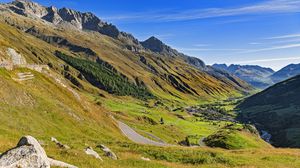 Preview wallpaper mountains, valley, landscape, nature, switzerland