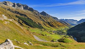 Preview wallpaper mountains, valley, landscape, nature, switzerland