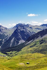 Preview wallpaper mountains, valley, slope, peaks, rocks