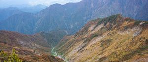 Preview wallpaper mountains, valley, stream, nature, landscape