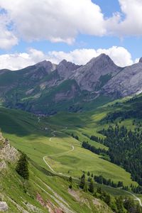 Preview wallpaper mountains, valley, trail, trees