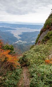 Preview wallpaper mountains, valley, trail, landscape, view, nature