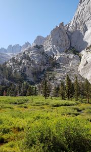 Preview wallpaper mountains, valley, trees, bushes, greenery, landscape