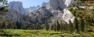 Preview wallpaper mountains, valley, trees, bushes, greenery, landscape