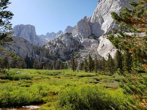 Preview wallpaper mountains, valley, trees, bushes, greenery, landscape