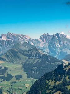 Preview wallpaper mountains, valley, trees, landscape, nature