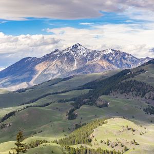 Preview wallpaper mountains, valley, trees, relief