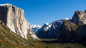 Preview wallpaper mountains, valley, trees, forest, landscape