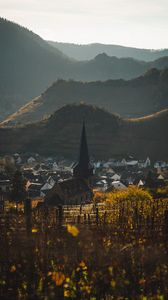 Preview wallpaper mountains, valley, village, buildings