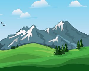 Preview wallpaper mountains, vector, landscape, nature