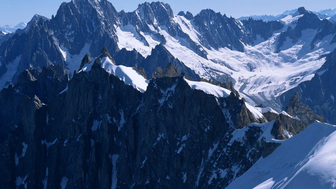 Wallpaper mountains, wall, rocks, snow, greatness