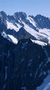 Preview wallpaper mountains, wall, rocks, snow, greatness