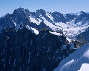 Preview wallpaper mountains, wall, rocks, snow, greatness