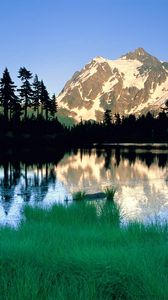 Preview wallpaper mountains, washington, lake, shadows, morning