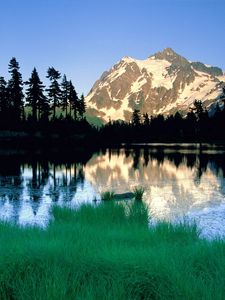 Preview wallpaper mountains, washington, lake, shadows, morning