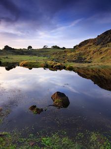 Preview wallpaper mountains, water, reflection, bog