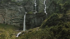 Preview wallpaper mountains, waterfall, rocks, landscape, nature