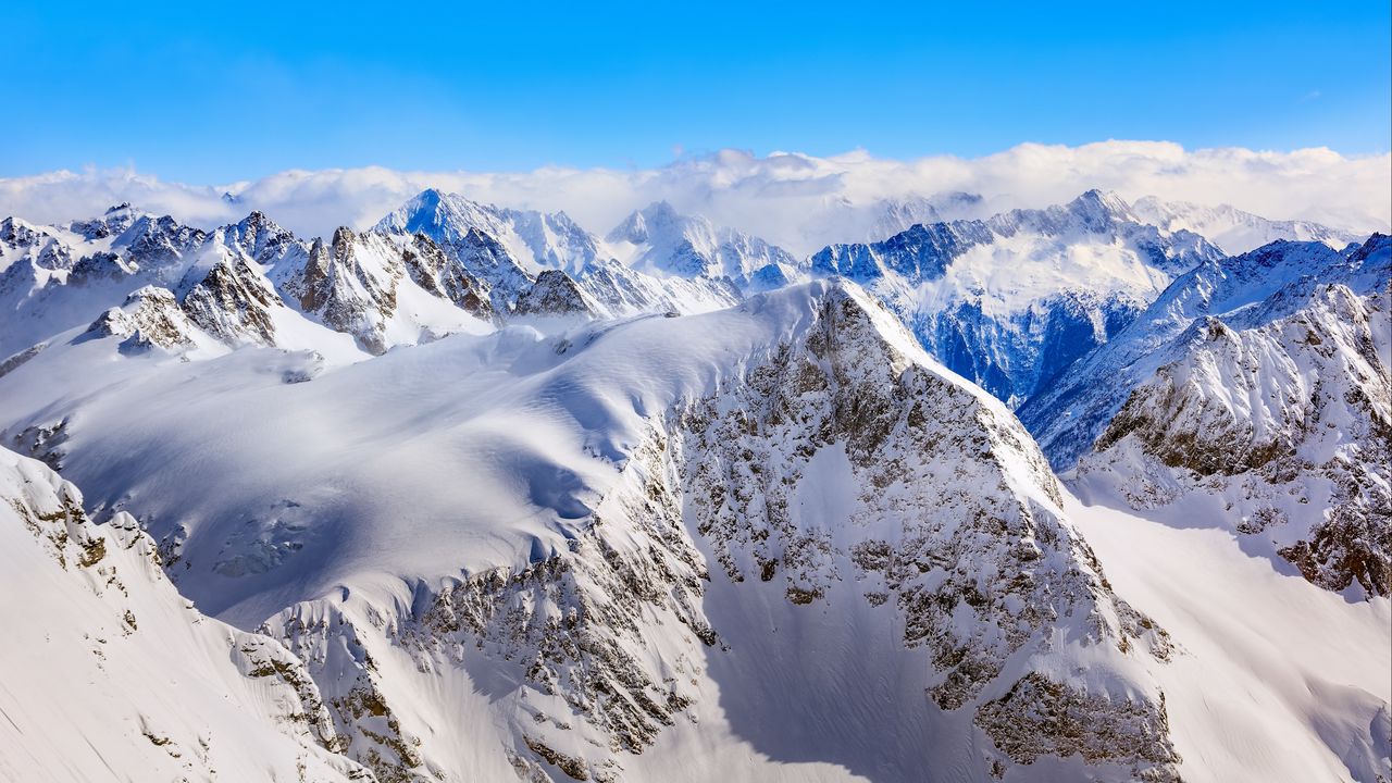 Wallpaper mountains, winter, peaks, snow-covered