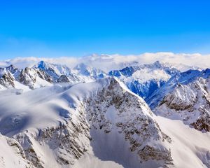 Preview wallpaper mountains, winter, peaks, snow-covered
