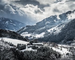 Preview wallpaper mountains, winter, snow