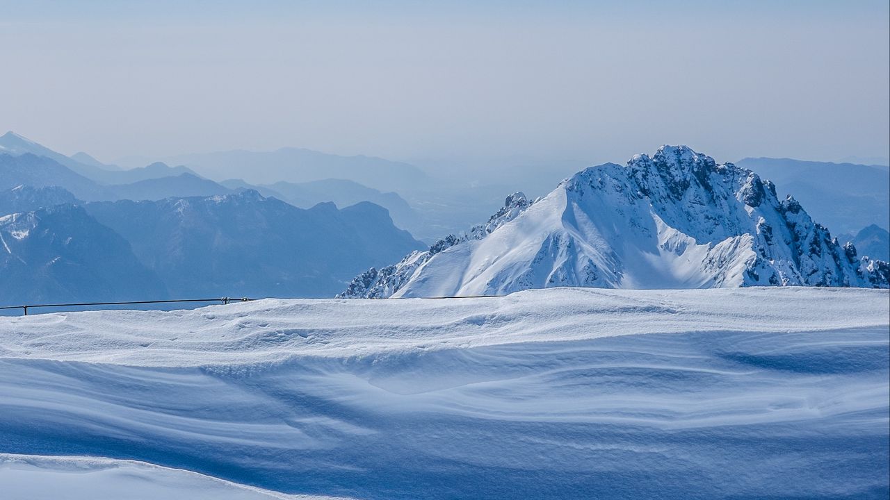Wallpaper mountains, winter, snow, top, tourism