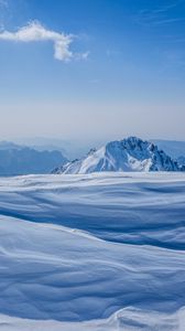Preview wallpaper mountains, winter, snow, top, tourism