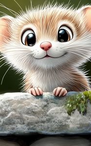 Preview wallpaper mouse, cute, art, smile, positive, paws