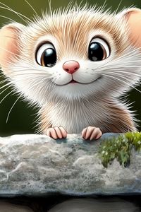Preview wallpaper mouse, cute, art, smile, positive, paws