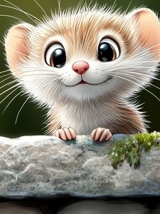 Preview wallpaper mouse, cute, art, smile, positive, paws