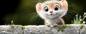 Preview wallpaper mouse, cute, art, smile, positive, paws