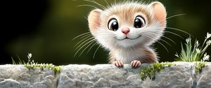 Preview wallpaper mouse, cute, art, smile, positive, paws