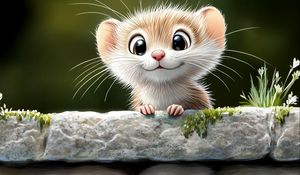 Preview wallpaper mouse, cute, art, smile, positive, paws