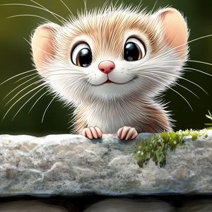 Preview wallpaper mouse, cute, art, smile, positive, paws