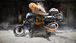 Preview wallpaper mouse, motorcyclist, motorcycle, helmet