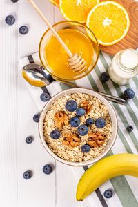 Preview wallpaper muesli, berries, honey, breakfast, bowl