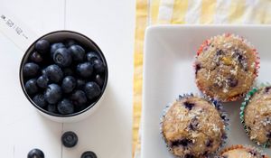 Preview wallpaper muffins, blueberries, curd, cooking