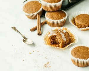 Preview wallpaper muffins, brown, dessert, pastries, cinnamon