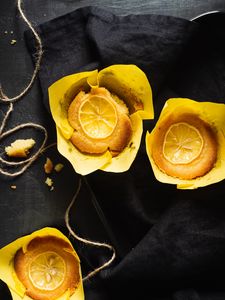 Preview wallpaper muffins, pastries, lemon, citrus, dessert