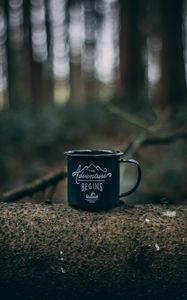 Preview wallpaper mug, camping, travel