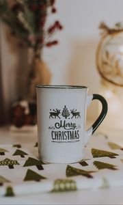 Preview wallpaper mug, christmas, inscription, holiday, festive