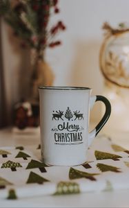 Preview wallpaper mug, christmas, inscription, holiday, festive