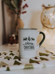 Preview wallpaper mug, christmas, inscription, holiday, festive