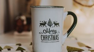 Preview wallpaper mug, christmas, inscription, holiday, festive