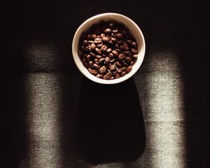 Preview wallpaper mug, coffee beans, coffee, dark